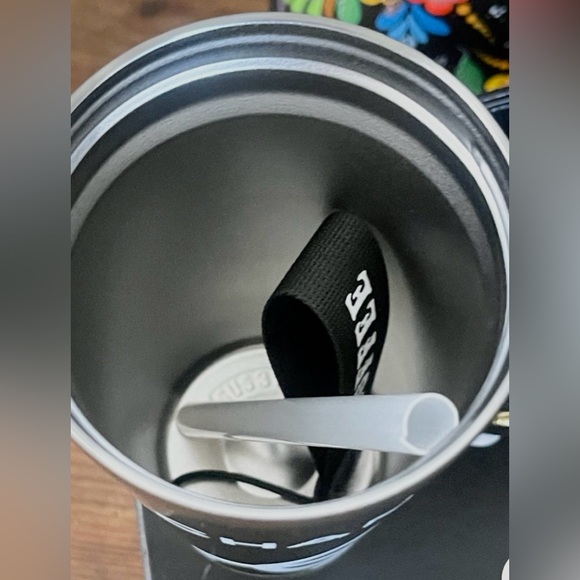 CHANEL Black Coffe Cup with Black Quilted Holder and Crossbody Chain - Picture 10 of 16